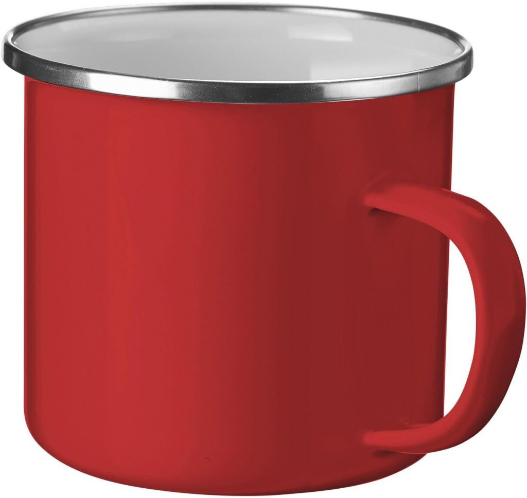 Westmark Enamel Mug - Lightweight Travel Mug Ideal for Camping, Hiking and Picnic, Enamelware for Gas Stove and Electric Stove - Steel, Red, 350ml